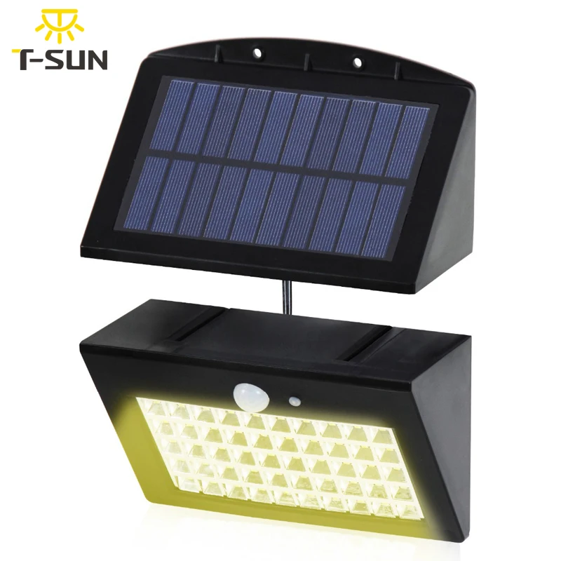 T-SUNRISE-50 LED Separatable Motion Sensor væglampe 3000k Varm Hvid LED Solcelle Lampe til Indendørs/Udendørs Brug IP65 Vandtæt