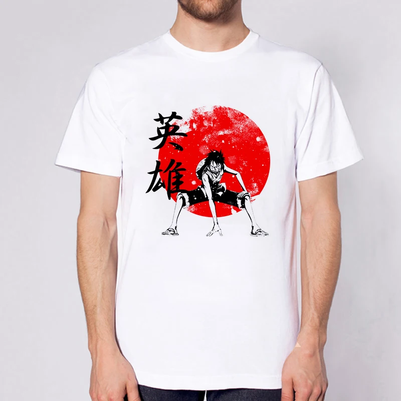 Et Stykke Strå Hat Crew T-Shirt Mænd Harajuku Tegnefilm Japan Animationsfilm Tshirt 90'erne Sjove Ruffy Zoro Grafisk Sommer Mode Tees Mandlige