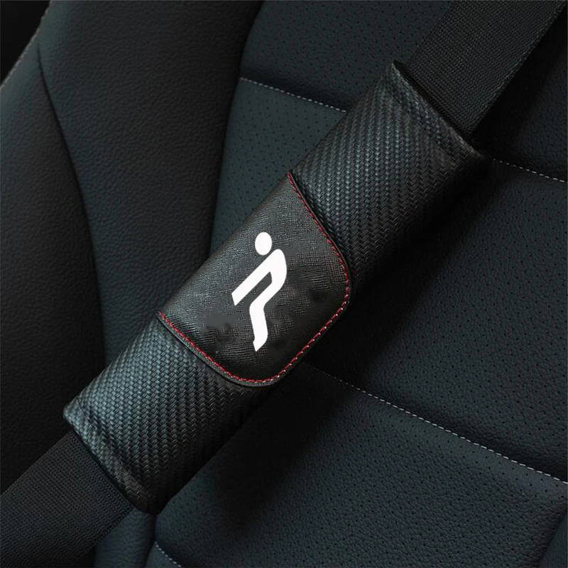 For Fiat Punto 2stk Mode Carbon Fiber Læder Bil Sikkerhedssele Dækker Bilens Sikkerhedssele Shoulder Pad Bil Bil Styling Tilbehør