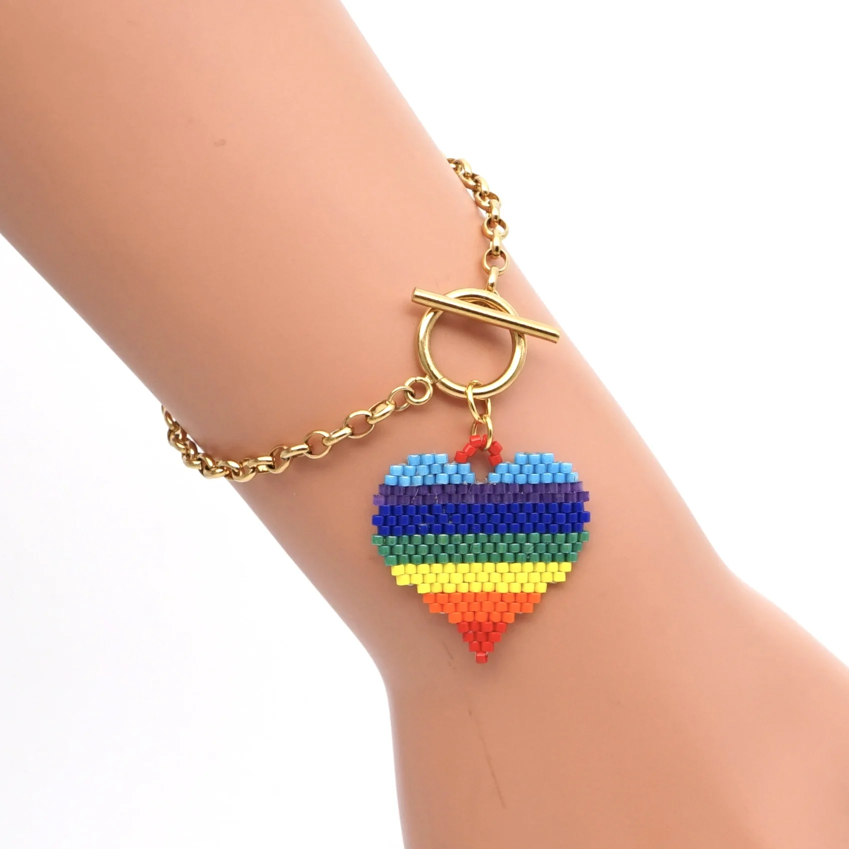 Go2boho Heart Charm Bracelet Til Pige Boheme Rainbow Perle Smykker Med Forgyldt Kæde Smykke Miyuki Armbånd Til Kvinder Gaver