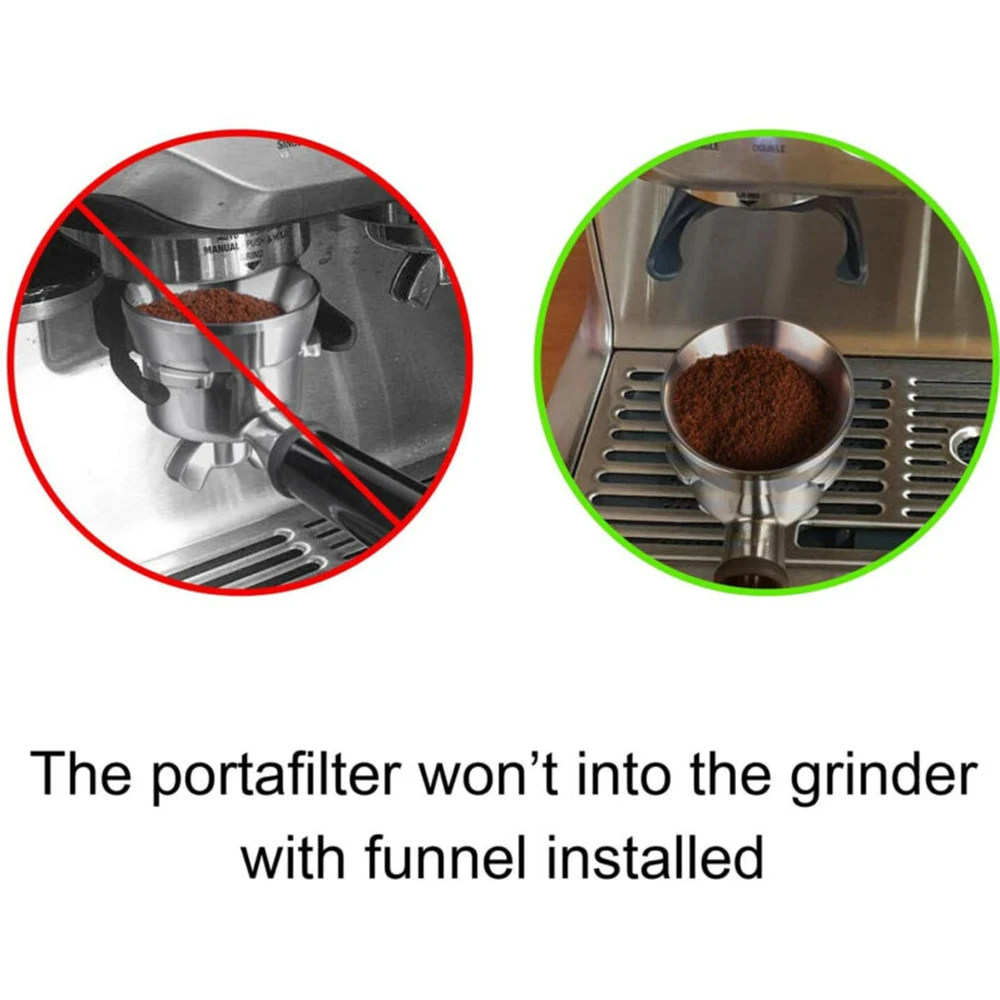 51/54/58 mm Espresso Dosering Tragt Rustfrit Stål Og Dosering Ring Til Espresso Bar Brug Cafe Coffeeware Og Pulver Ring