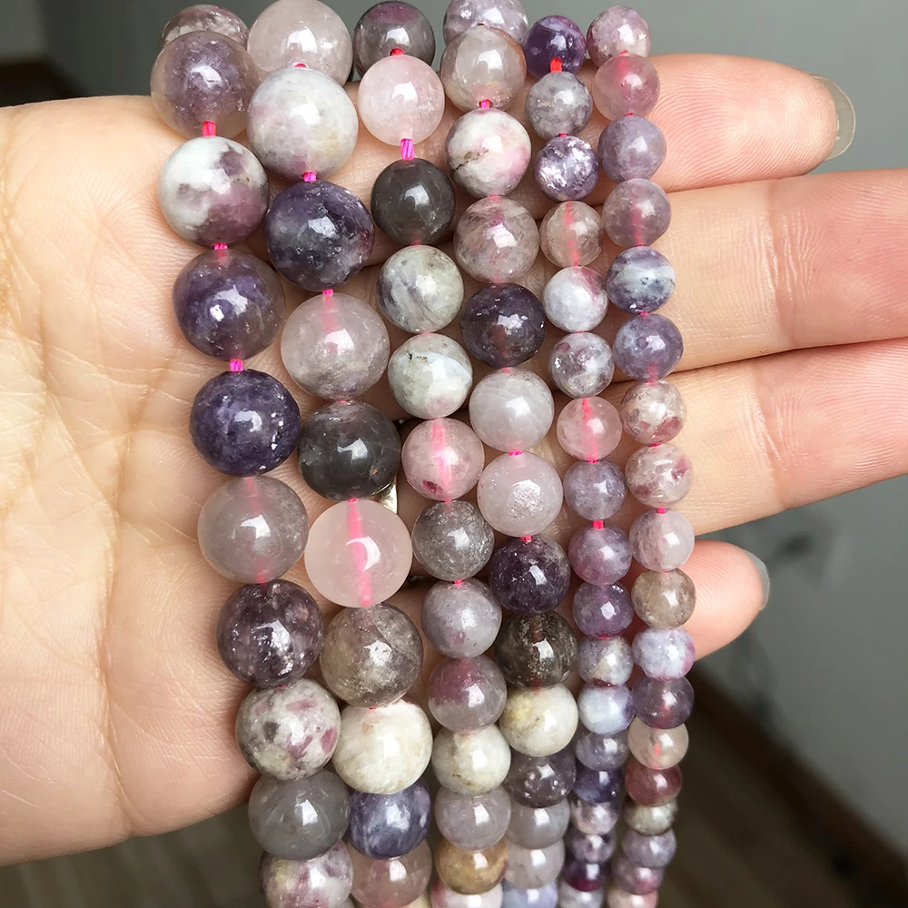 Naturlige Plum Blossom Turmalin Mineral Perler Til smykkefremstilling af Runde Perle Perler DIY Armbånd Tilbehør 15
