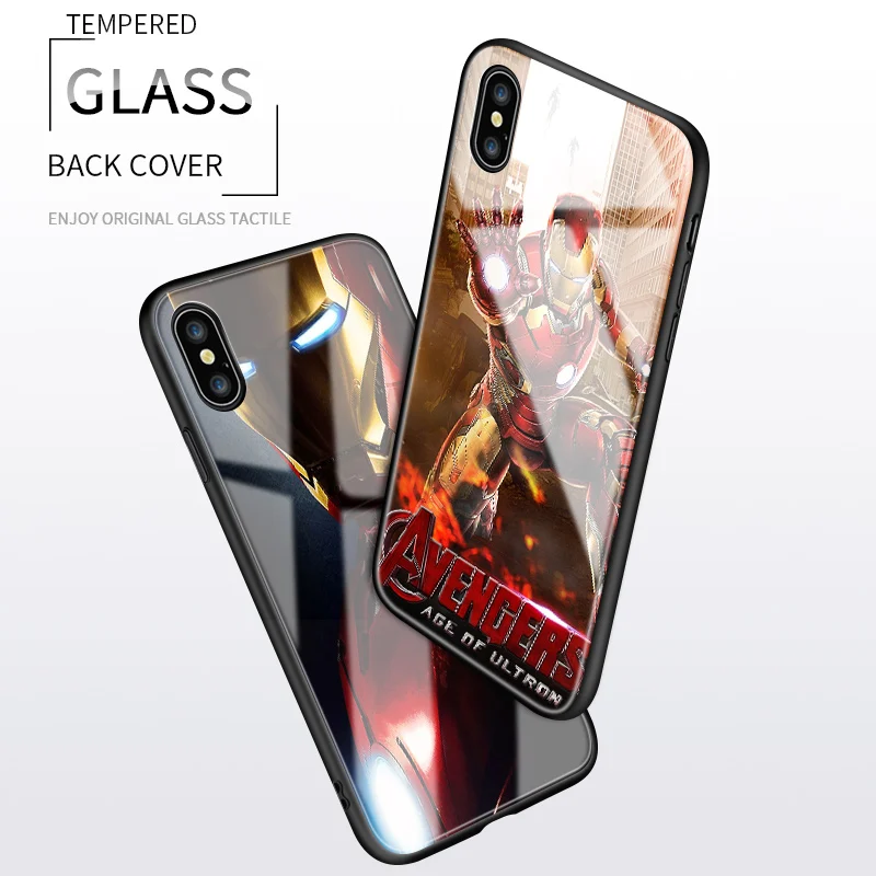 Luksus Marvel Avenger Superhelt Ironman Beklædning Til Xiaomi Redmi Note 9 Pro Max antal Note 9S Blank Hærdet Glas Cover