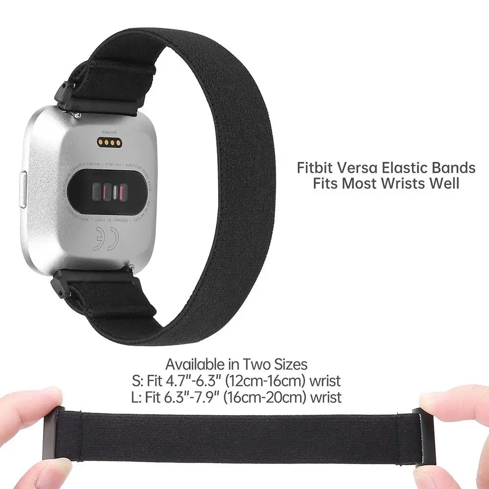 Elastisk Strop til Fitbit Versa 2 Band Scrunchie Blød Stretch Nylon Strap Armbånd Kvinder Udskiftning Armbånd til Fitbit Versa
