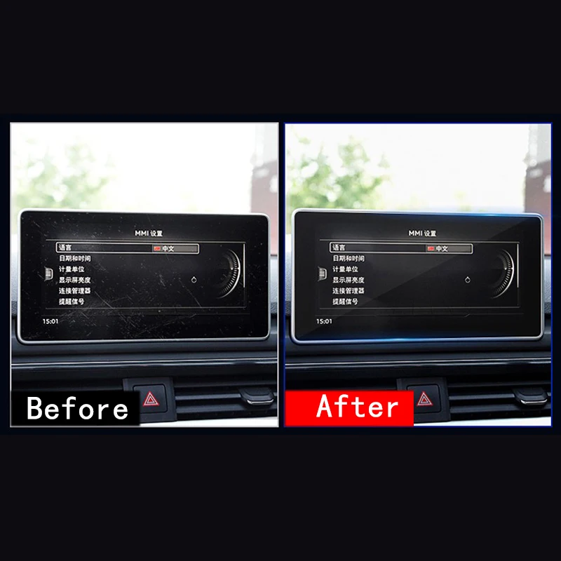 Tilbehør Til Audi A4 B9 A5 S4 S5 Q5 2017 2018 2019 Bil GPS Navigation Hærdet Glas Skærm Protektor Stål Beskyttende Film