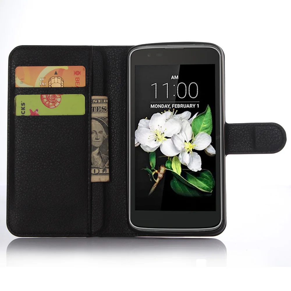 Fors LG K7 Flip Læder Telefon-etui til LG K7 Book Style Wallet-Kort Slot Stå Flip PU Beskyttende Sag