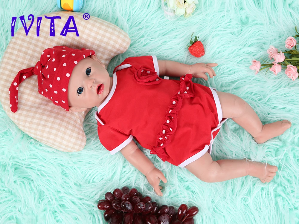 IVITA WG1519 48cm 3700g Realistisk Silikone Reborn Dukker Nyfødt Baby, Spædbarn Barn Naturtro Hud Blød Toy