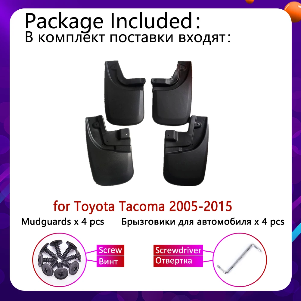 For Toyota Tacoma 2005~Stænkskærme Mudflap Fender Mudder Klapper Splash Vagter Foran baghjulet Bil Sæt Tilbehør 2006 2007 2008