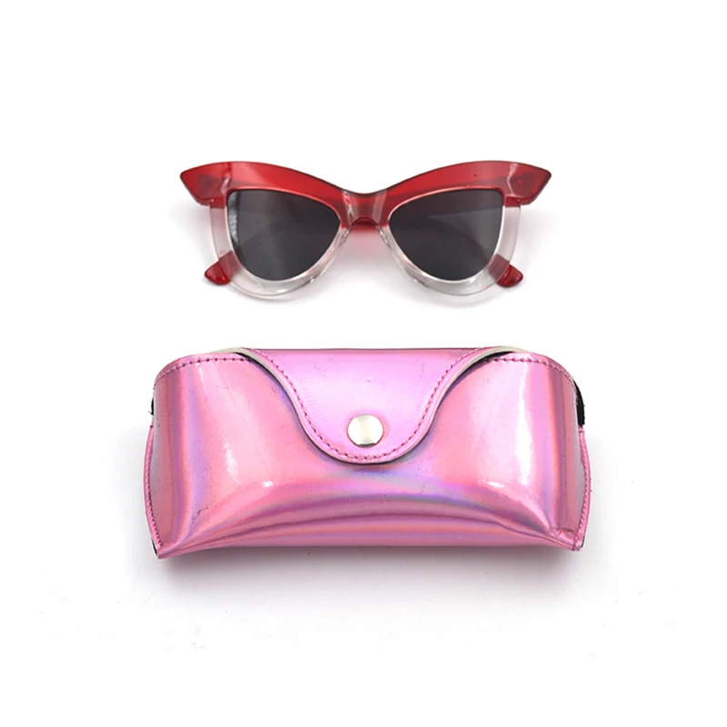 Kvinder Laser Briller kasser Lyserøde Briller Forestilling Solbriller læderetui Pige Mode Eyewear Tilfælde Protector Holder Max A3