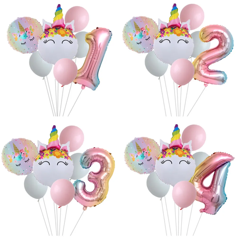Unicorn Ballon Til Fødselsdag Part Dekorationer Børn Unicorn Part tema Bryllup Balloner toy Fødselsdag Dekoration Antal Ballon