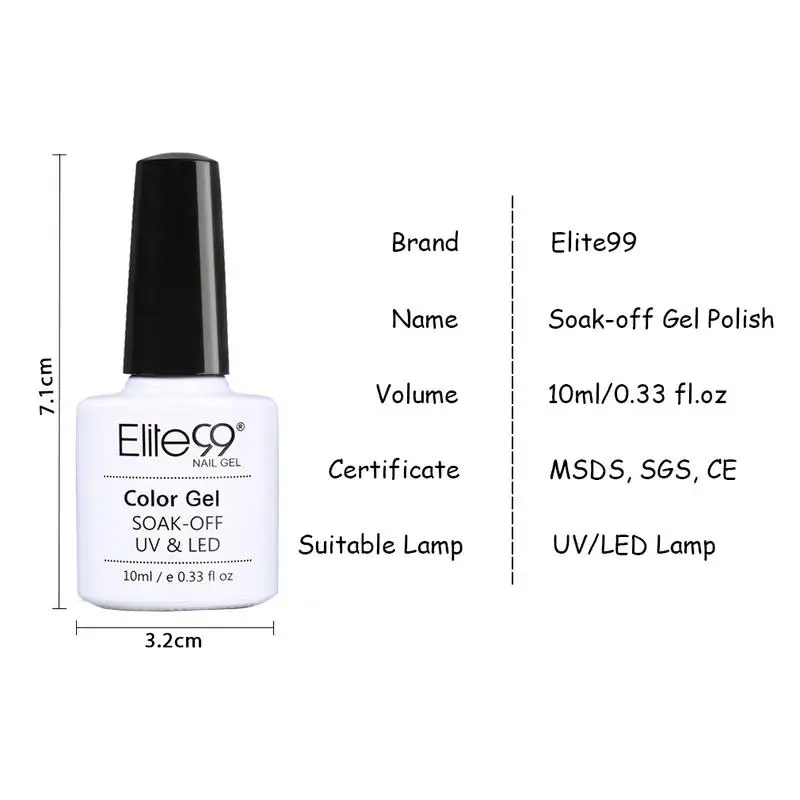 (6STK)Elite99 Farve Neglen Gel Polish Sæt UV-Vernis Semi Permanent Soak Off Gel Lak Nail Art Kit Manicure Gel Lak polsk