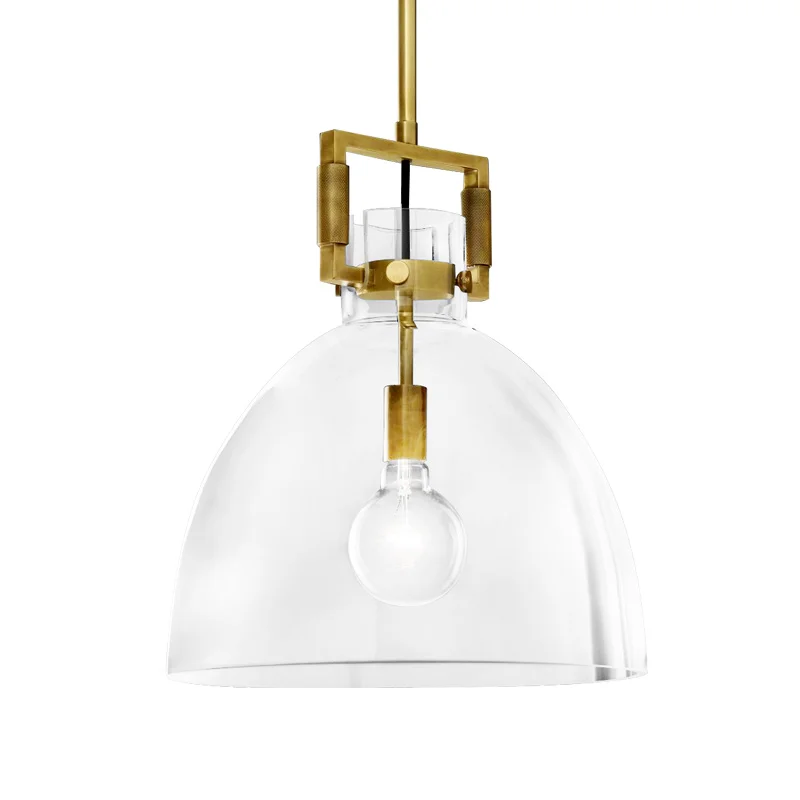 Moderne Indendørs Vedhæng Lys Amerikanske Kobber LED Suspension Bar Restaurant Belysning Glas Sengen Lys Luksus Hængende Lamper