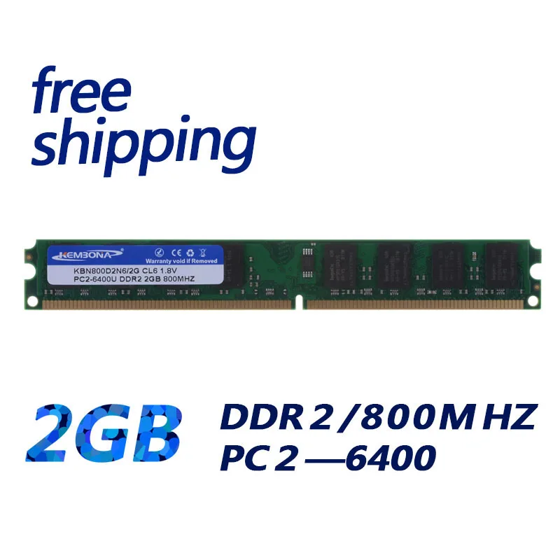 KEMBONA for alle bundkort desktop-computer memoria ram 2GB DDR2 800Mhz helt nye DIMM-fjernsyn computer ram DDRII 800 2G