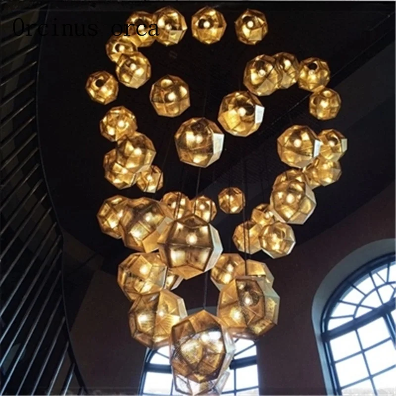 Nordiske kreative multilaterale bolden stjernede lysekrone retro restaurant, en café, en bar fornemme mesh sfærisk geometri Lysekrone