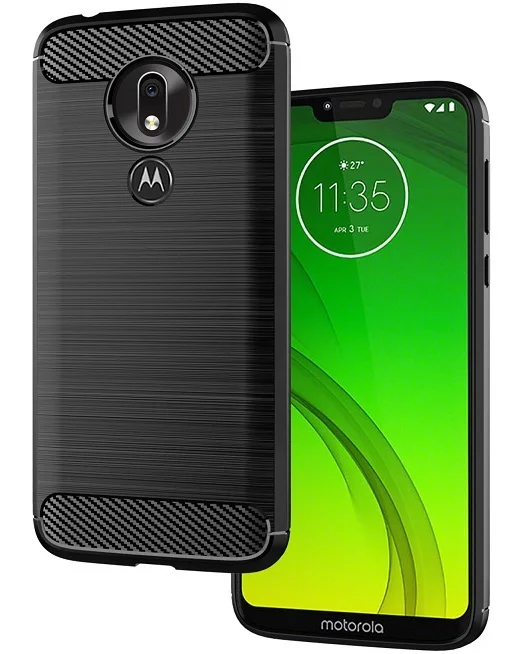 Motorola Moto G7 magt Tilfælde Black (Sort), carbon-serien, caseport