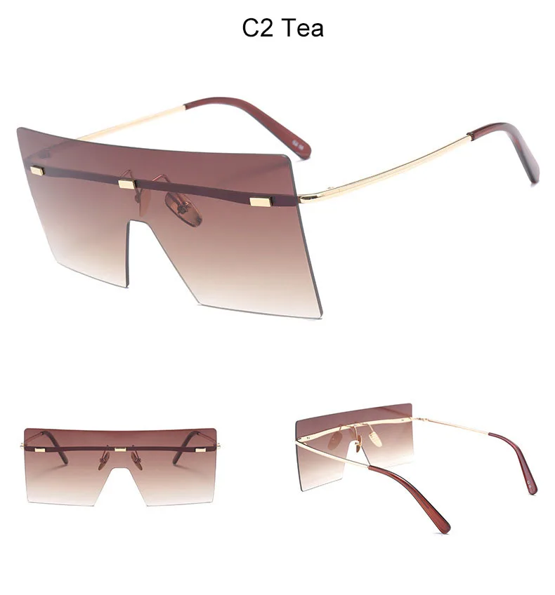 IENJOY 2020 Overdimensionerede Solbriller til Kvinder, Retro Vintage Solbriller Luksus Mærke Uindfattede Briller oculos de sol feminino