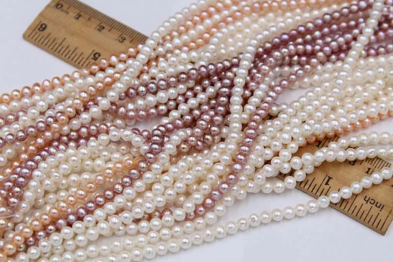 4-5mm AA Naturlige Runde ferskvandsperler Perler af Høj Kvalitet Løse Perler til Smykker at Gøre DIY Kvinder Halskæde-Armbånd - 15.5