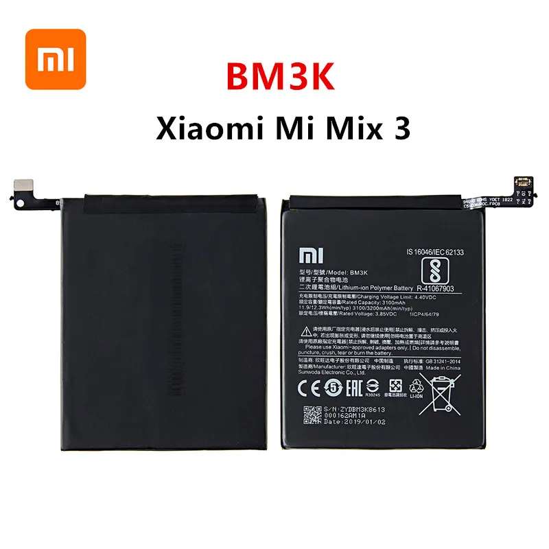 Xiao mi Orginal BM3K 3200mAh batteri Til Xiaomi Mi Mix 3 Mix3 BM3K Høj Kvalitet Telefon Udskiftning af Batterier