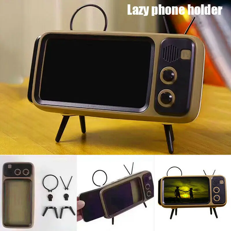 Bærbare Vintage Trådløs Bluetooth Højttaler Holderen Retro Mini Højttaler-TV Står For Android iPhone, Samsung
