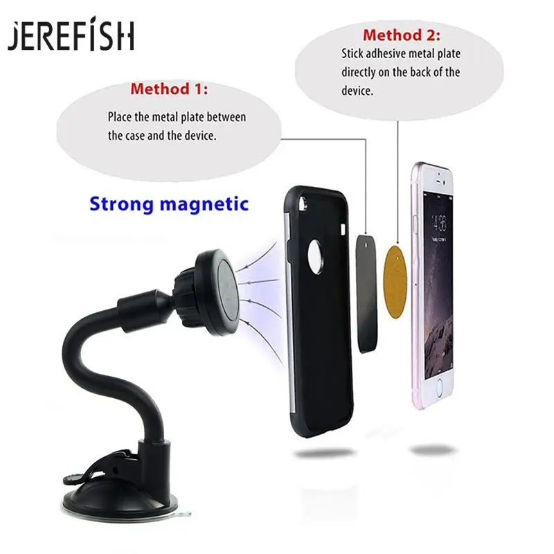 JEREFISH Universal Mobiltelefon Dashboard Forruden Bil Lange Svanehals Magnetisk Holder holderen til Gps Smartphone Mobiltelefon