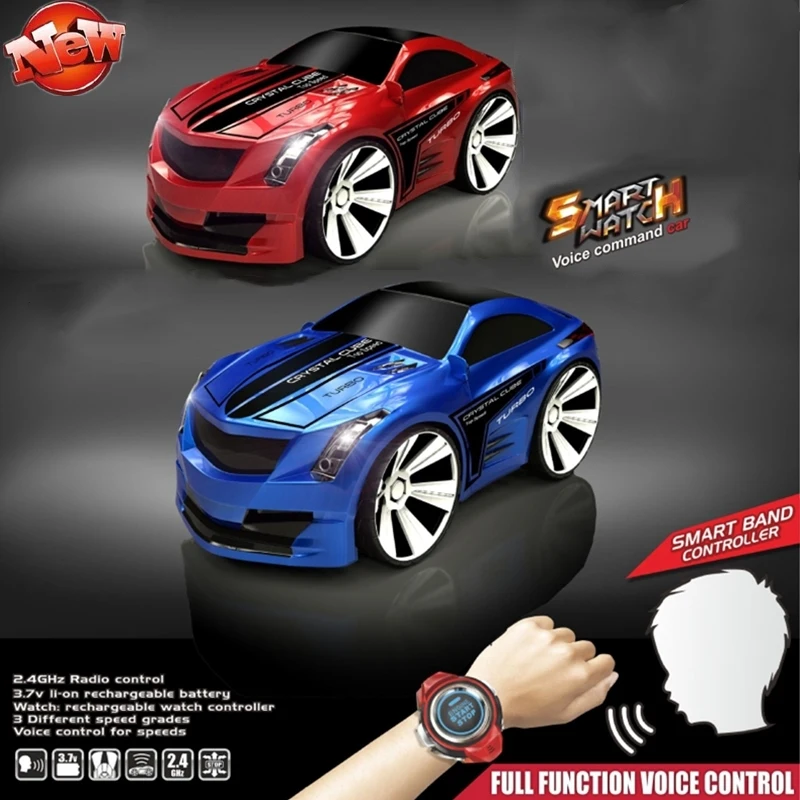 Fire Hjul Intelligent stemmekommando Racing Bil 2,4 GHz Trådløse Se Kontrol enkelt-Tast Start Speed Switch, Multi-player RC Køretøj