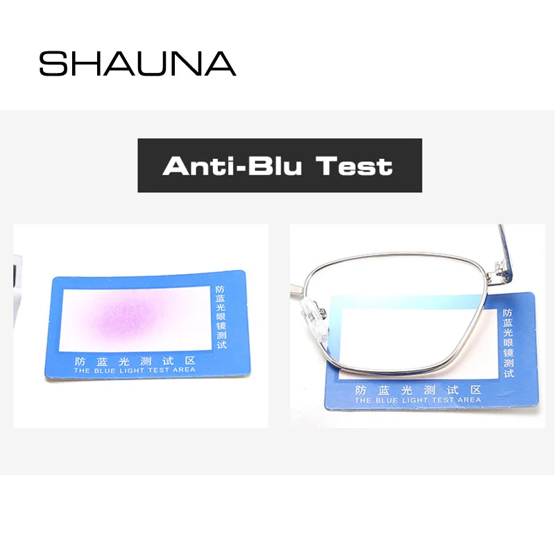 SHAUNA Ins Populære Lille Cat Eye Solbriller Mode Anti-Blå Metal Frame Briller Mænd UV400
