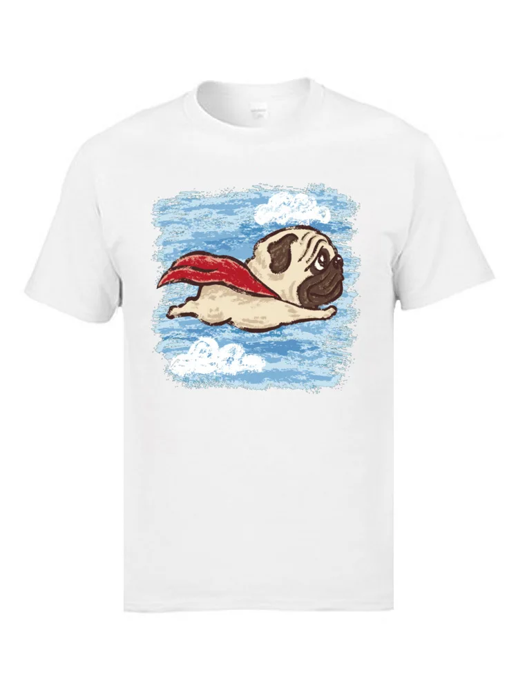 Flyvende Pug Terrier Hund Ungdom T-Shirts Puddel God Kvalitet Sommer Toppe Skjorter O Hals Bomuld Tøj Shirts, Sweatshirt