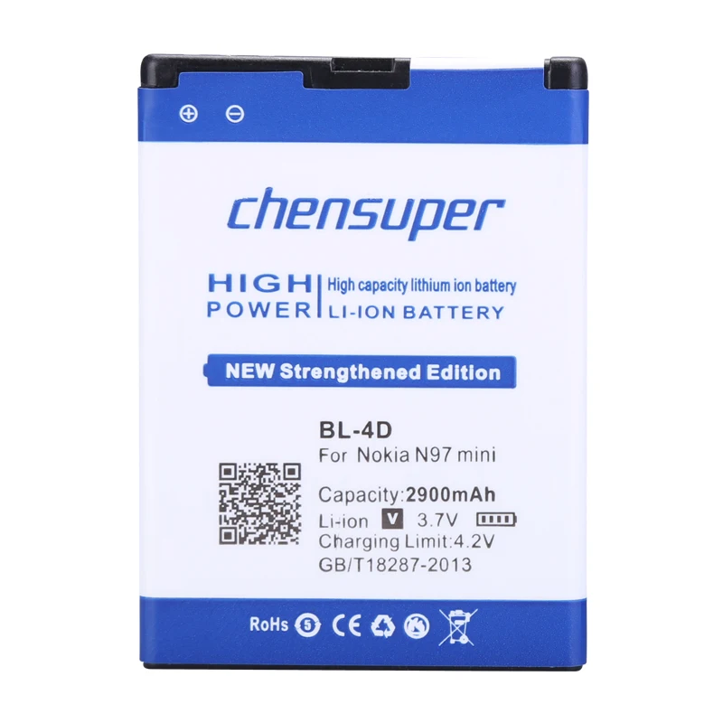 Chensuper 2900mAh BL-4D-Li-ion-Telefon Batteri til Nokia N97 mini,N8,E5-00 E5 E7 T7