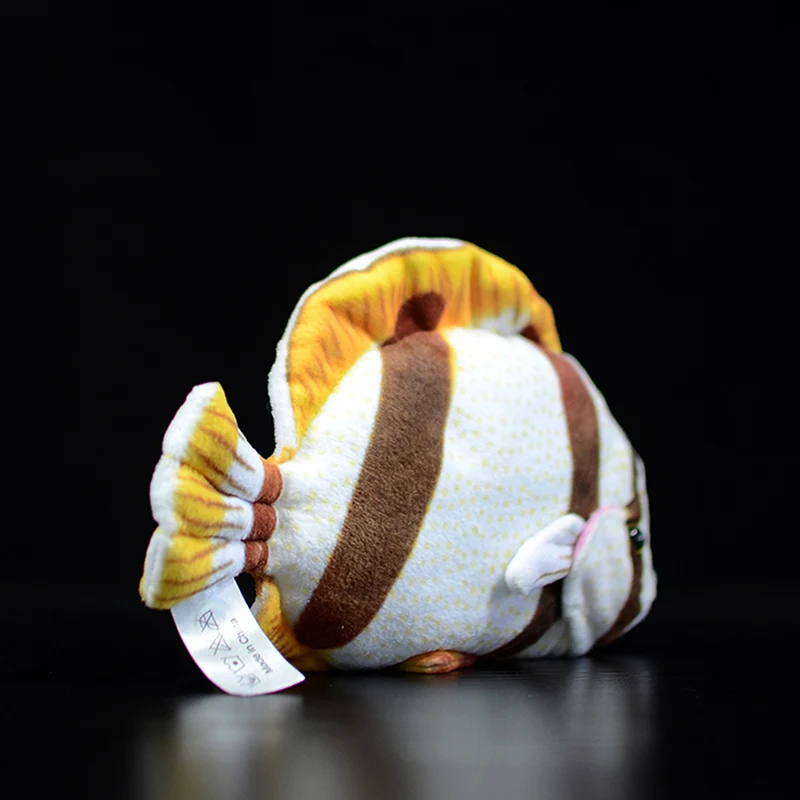 Samling Søde Tropiske Fisk Chaetodon Hoefleri Fire-banded butterflyfish Simulering Marine Liv Fin Dyr Plys Legetøj Kids Gave