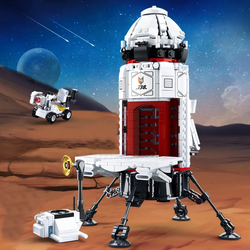 Space Station Raket Kompatibel lunar lander Rumskib Space Shuttle Skib Tal Model byggesten Mursten legetøj