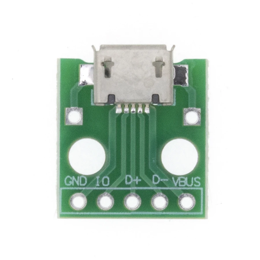 100pcs MICRO USB til DIP-Adapter 5pin Kvindelige Konnektor B Type PCB Converter