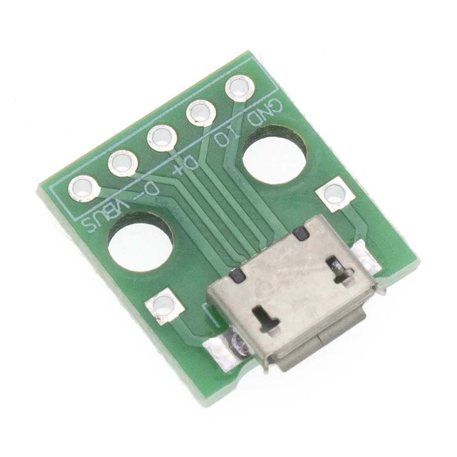 100pcs MICRO USB til DIP-Adapter 5pin Kvindelige Konnektor B Type PCB Converter