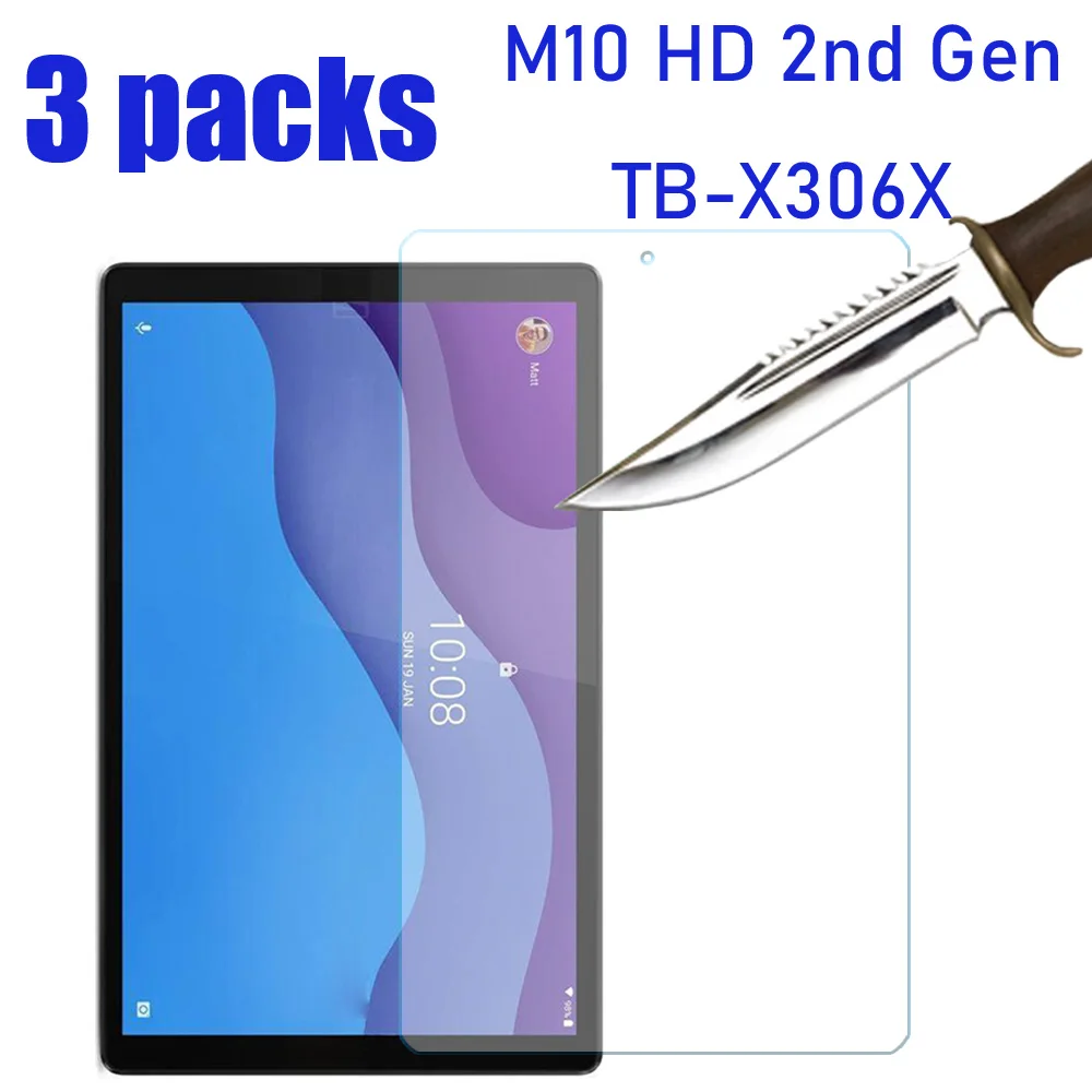 3PCS Hærdet Glas Til Lenovo FANEN M10 HD Gen 2 TB-X306X 2nd generation 10.1 tommer Beskyttende Screen Protector Film