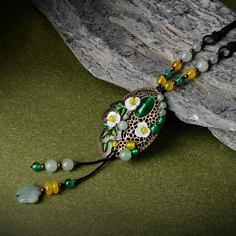 BOEYCJR Etniske Farverige Naturlige Sten Halskæde Håndlavet Mode Smykker Tov, Kæde Vintage Halskæde til Kvinder