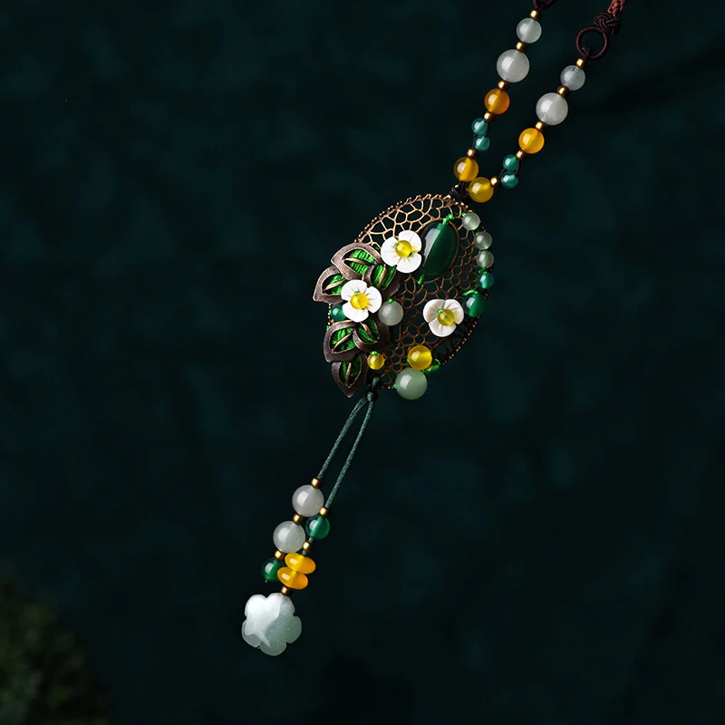 BOEYCJR Etniske Farverige Naturlige Sten Halskæde Håndlavet Mode Smykker Tov, Kæde Vintage Halskæde til Kvinder