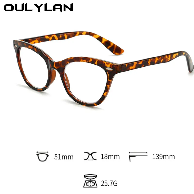 Oulylan Anti Blå Lys Læsning Briller Kvinder Mode-Cat Eye Presbyopic Briller Langsynethed Dioptri +1.0 1.5 2.0 2.5 3.0 3.5
