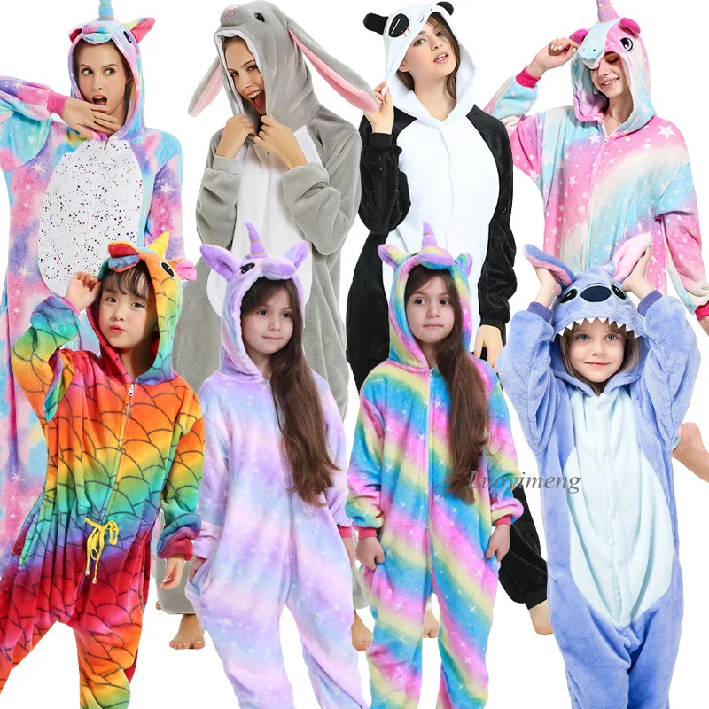 Kugurumi Unicorn Pyjamas Voksne Dyr Onesie Kvinder, Børn, Vinter Pyjamas, Der Passer Cosplay Natkjole Nattøj Børn Jul Pijama