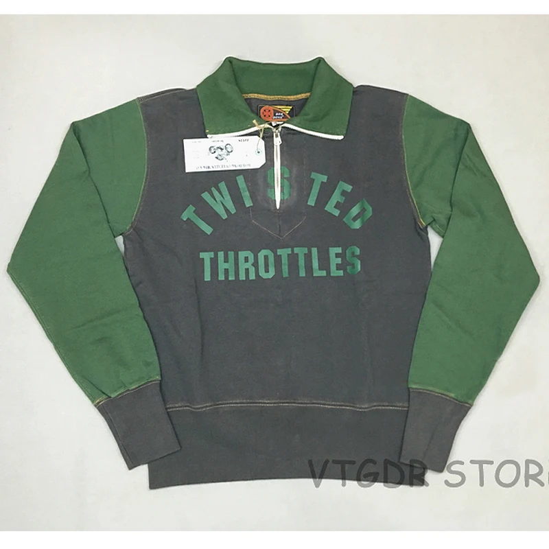 Bob Dong Vintage 1/2 Lynlås Colorblock Sweatshirt til Mænd Motorcycler Pullover Til Rytter Rider Racing Jersey