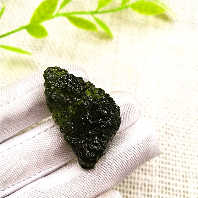 13--15g Gratis fragt Naturlige Moldavite Naturlige tjekker meteorit utilhugget sten, krystal Energi sten tilfældig levering