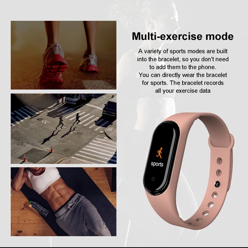 Sport Smart Armbånd Ure Smart Band Trænings-Og Tracker Smarthwatch Skridttæller Pulsmåler Smartband Bluetooth Wirstband