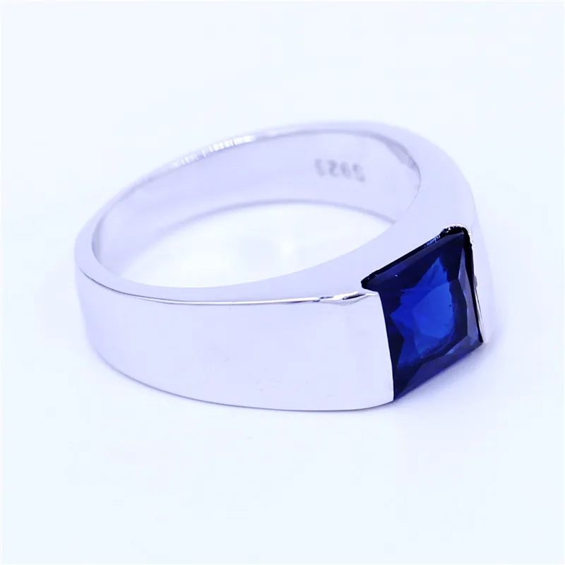 Vecalon Mærke bryllup Band ring for Mænd 4ct sten 5A Zircon cz 925 Sterling Sølv mandlige Engagement Finger ring mode Smykker