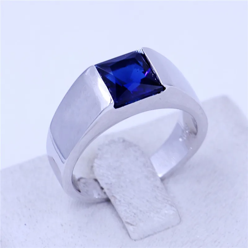 Vecalon Mærke bryllup Band ring for Mænd 4ct sten 5A Zircon cz 925 Sterling Sølv mandlige Engagement Finger ring mode Smykker