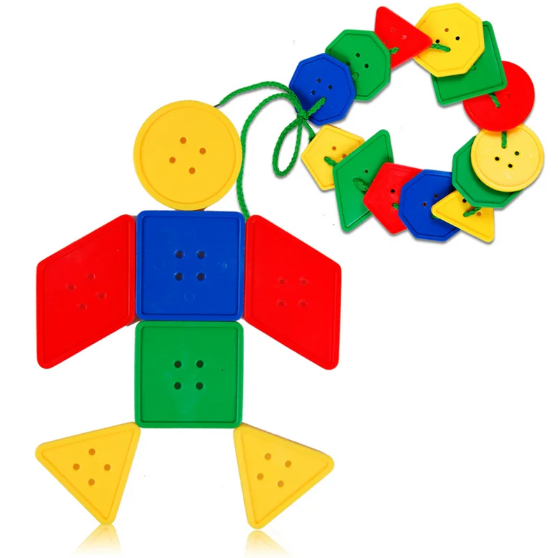 1 Sæt Kids Puslespil Tangram Logik Spil Montessori Legetøj til Børn Threading Knapper Pædagogiske IQ-Spil Hånd-øje Uddannelse Gave