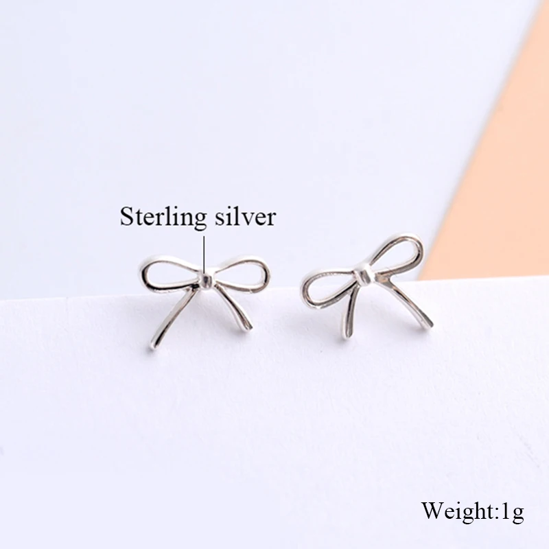 925 Sterling Sølv Øreringe til Kvinder Cute Bow Tie Stud Øreringe Damer, Piger, Børn, Mode Smykker Gave