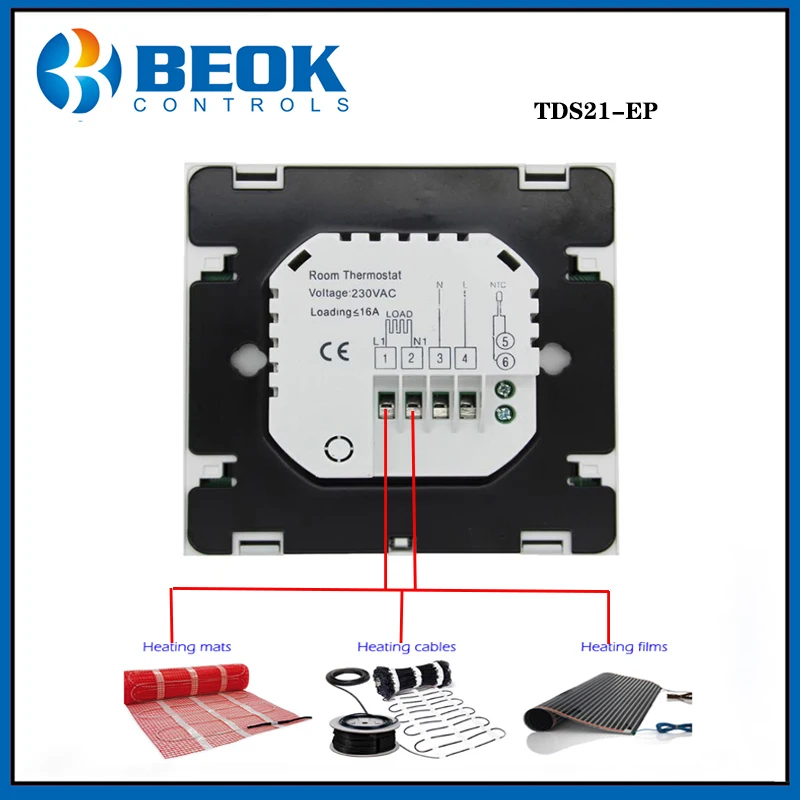 Beko TDS21 Termostat Temperatur Controller til Vand-og El-Gulvvarme Termoregulator 220V Dropshipping