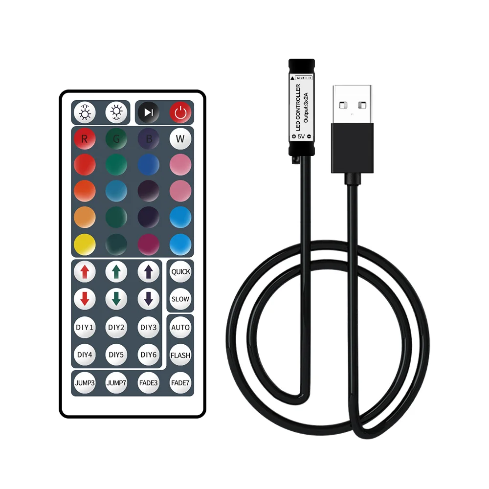 5V USB IR Remote Controller RGB-USB-Stik 44Key LED Controller 5050 2835 LED Strip 5 V-Controller, USB-Stik, Fjernbetjening 44Key