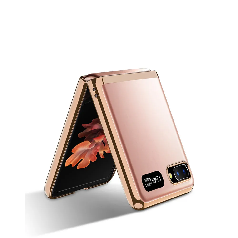 Stødsikkert Beskyttende Cover til Samsung Galaxy Z-Flip/F7000/F7070 Telefon Ultra-tynd Galvanisering Telefonen Tilfælde Beskyttende Shell