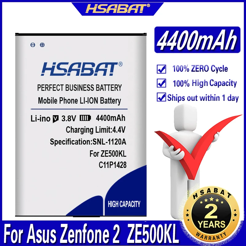 HSABAT 4400mAh C11P1428 Batteri til Asus Zenfone 2 Zenfone2 Laser ZE500KL ZE500KG Zenfone 2 Laser 5