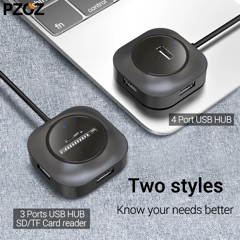 PZOZ USB-HUb USB 2.0 High Speed 3/4 TF SD-Kort Læser Alle I En Multi USB-Boligareal-Adapter Til PC usb-Splitter Tilbehør