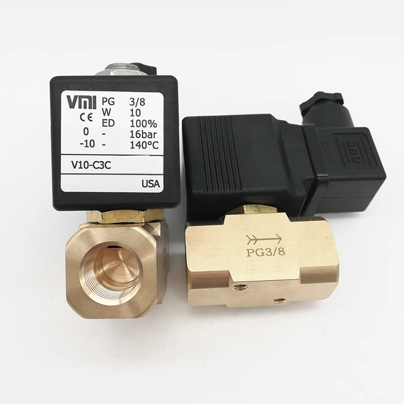 V10-C3C 220VAC Stor Diameter, To-vejs Magnetventil VMI PG 3/8 Magnetventil til Dobbelt skrue granulator